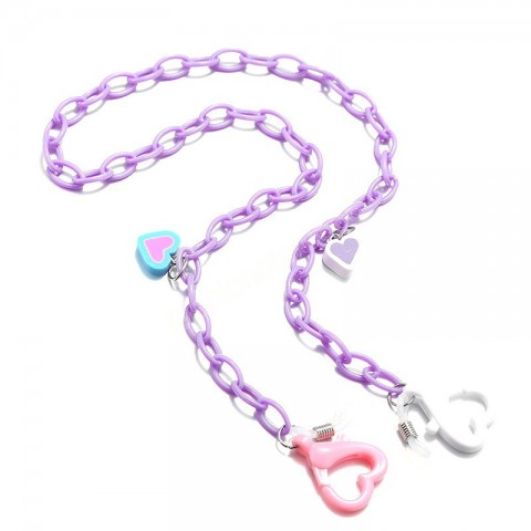 Lovely Acrylic Heart Pendant Glasses Lanyard for Women, Anti-Lost Eyeglasses Chain