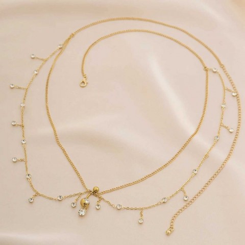 Ingemark Minimalist Multi-Layer Belly Chain for Women
