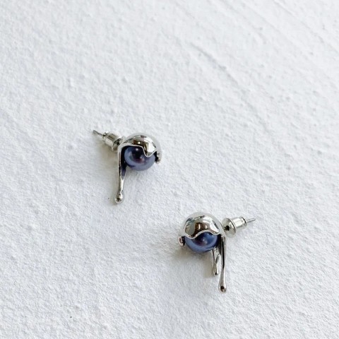 TirNaNog Bohemian Stud Earrings with Unique Baroque Pearl for Women