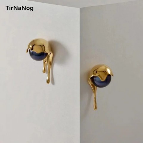 TirNaNog Bohemian Stud Earrings with Unique Baroque Pearl for Women