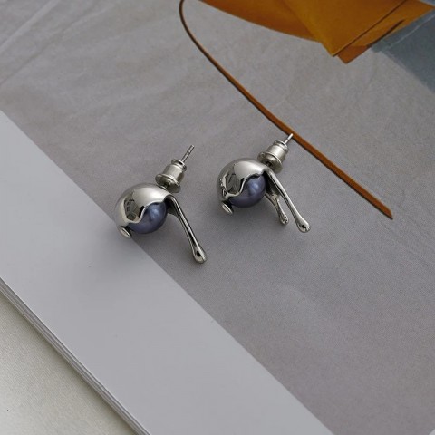 TirNaNog Bohemian Stud Earrings with Unique Baroque Pearl for Women