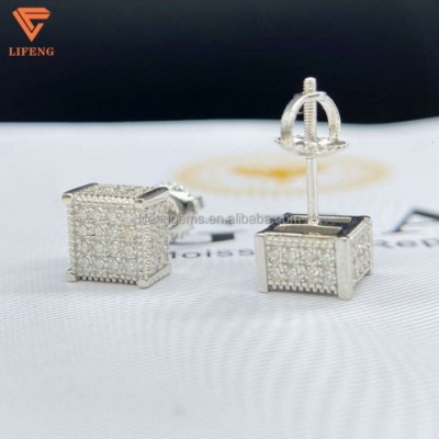 Exquisite Sterling Silver Moissanite Earrings for Men & Women with Fine Box Packaging