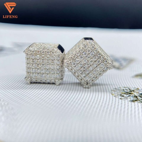 Exquisite Sterling Silver Moissanite Earrings for Men & Women with Fine Box Packaging