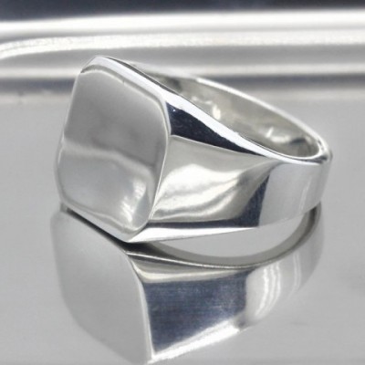 Custom Engraved 925 Silver Square Wedding Bands for Men and Women