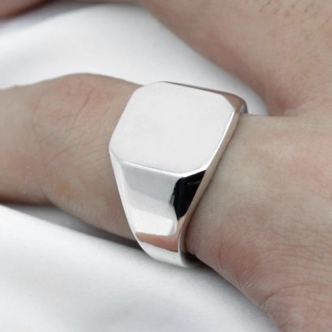 Custom Engraved 925 Silver Square Wedding Bands for Men and Women