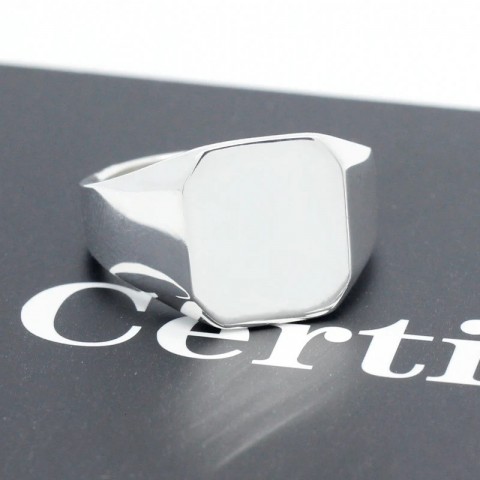 Custom Engraved 925 Silver Square Wedding Bands for Men and Women