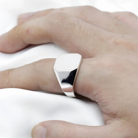 Custom Engraved 925 Silver Square Wedding Bands for Men and Women