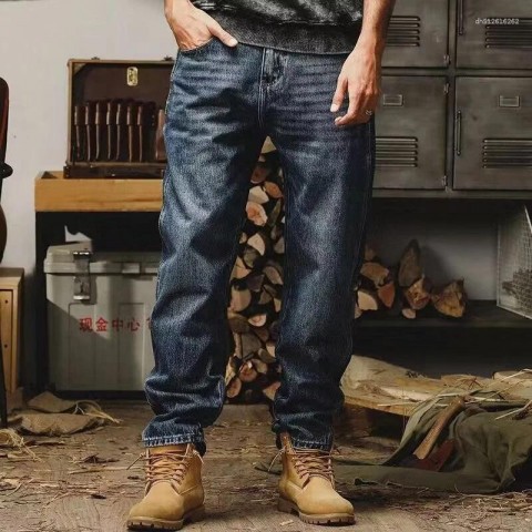 Men's Vintage Denim Trousers - Cool American Straight Leg Jeans