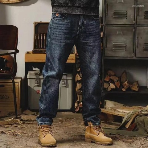 Men's Vintage Denim Trousers - Cool American Straight Leg Jeans