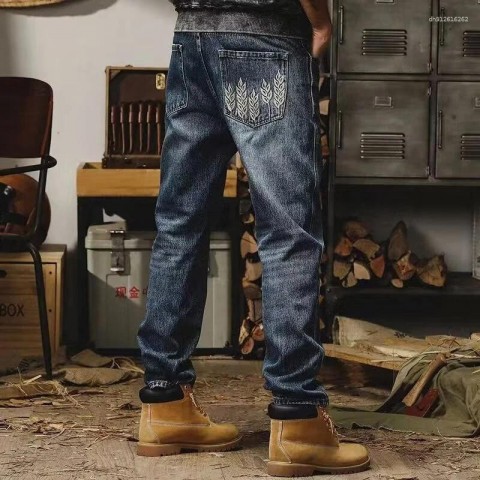 Men's Vintage Denim Trousers - Cool American Straight Leg Jeans