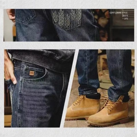 Men's Vintage Denim Trousers - Cool American Straight Leg Jeans
