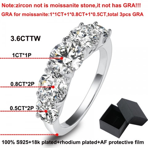 Smyoue Women's Sparkling 18k Plated Moissanite Wedding Band in Sterling Silver