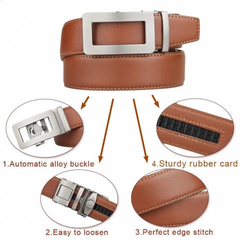 High-Quality Automatic Buckle Men's Fashion Leather Belt - Black & Brown