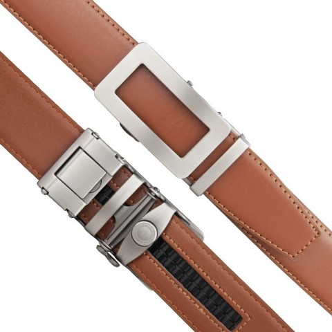 High-Quality Automatic Buckle Men's Fashion Leather Belt - Black & Brown