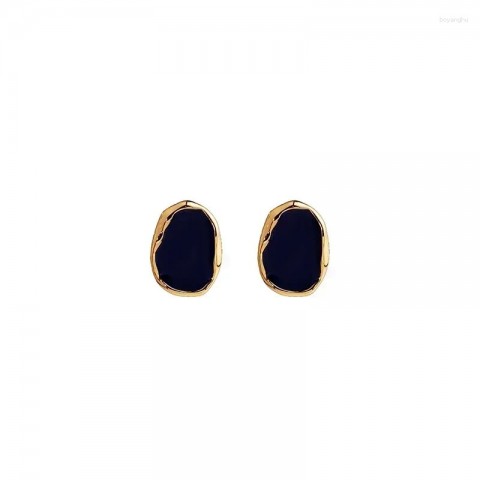 Korean Style Stud Earrings for Women, Black Bean Shape Jewelry, Trendy 2025 Wedding Aretes