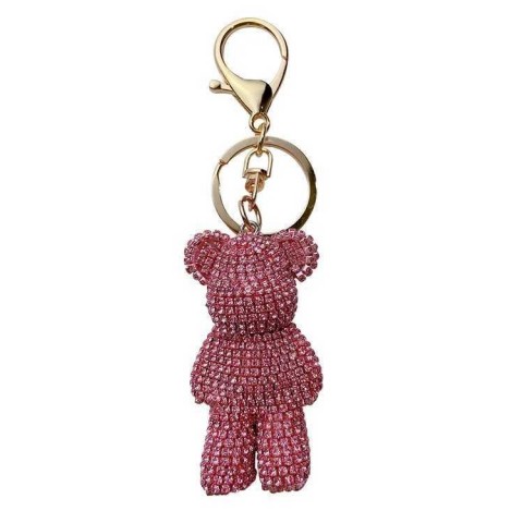 Creative Diamond-Studded Teddy Bear Keychain for Boys