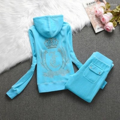 Women's Velvet Tracksuit 2024 Fall Elegant Two Piece Pants Set