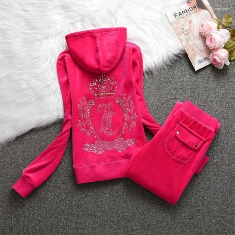 Women's Velvet Tracksuit 2024 Fall Elegant Two Piece Pants Set