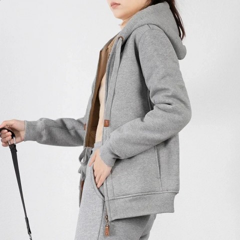 Autumn Winter Women's Luxurious Acetate Hoodie & Harem Pants Set
