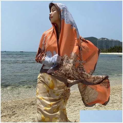 Elegant Floral Sarong Wrap for Women Beach Cover-Up 90x180cm