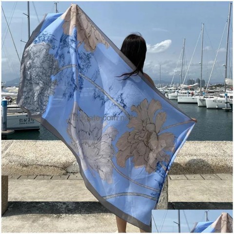 Elegant Floral Sarong Wrap for Women Beach Cover-Up 90x180cm