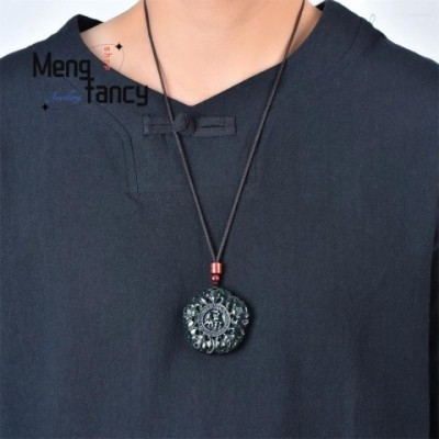 Exquisite Wufu Bat Pendant in Natural Hetian Jade for Unisex Luxury Necklace Gift