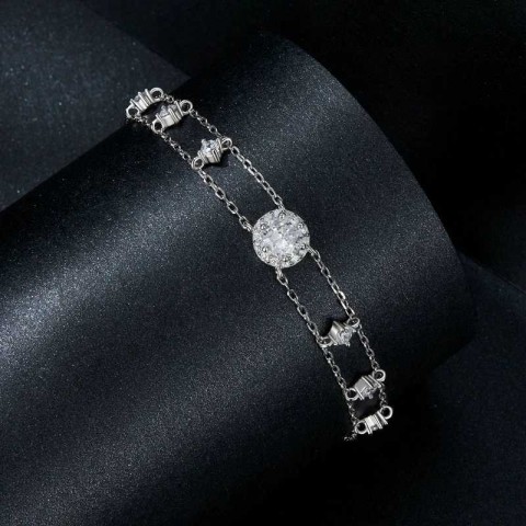 Bamoer Sparkling Moissanite Adjustable Bangle for Women - VVS1 EX Quality