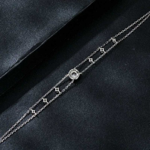 Bamoer Sparkling Moissanite Adjustable Bangle for Women - VVS1 EX Quality
