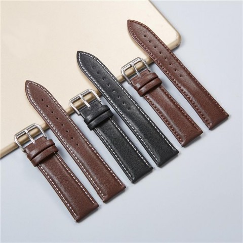 Luxury Calfskin Leather Watch Bands for Men Women - Soft Comfortable Strap 18mm 20mm 22mm 24mm