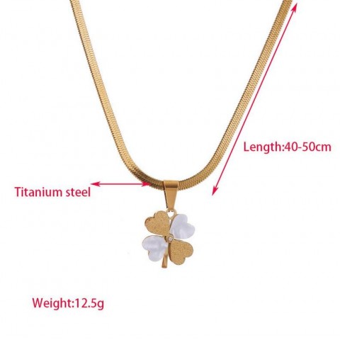 Elegant Simple Geometry Flower Pendant Necklace, Gold Stainless Steel, Women's Crystal Jewelry Gifts