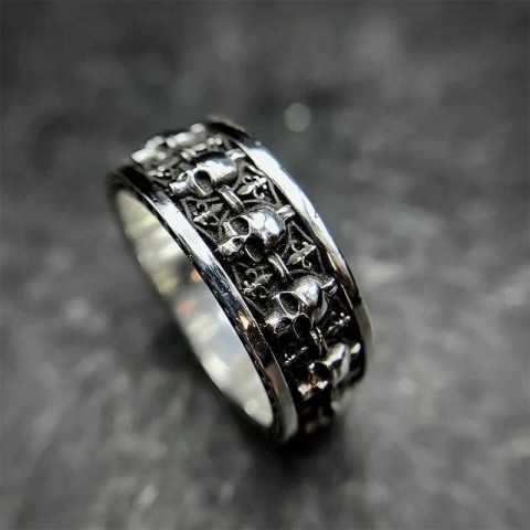 Vintage Gothic Punk Adjustable Skull Ring for Unisex