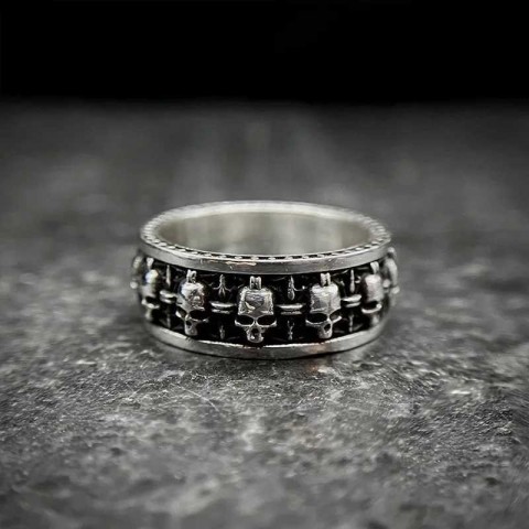 Vintage Gothic Punk Adjustable Skull Ring for Unisex