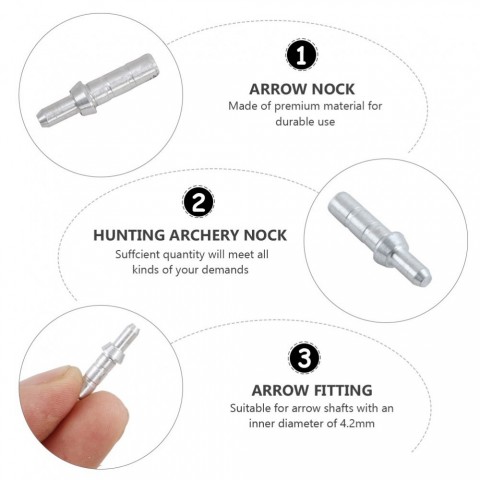 Aluminum Arrow Nock Set for Hunting Archery - 40pcs Striped End Fittings