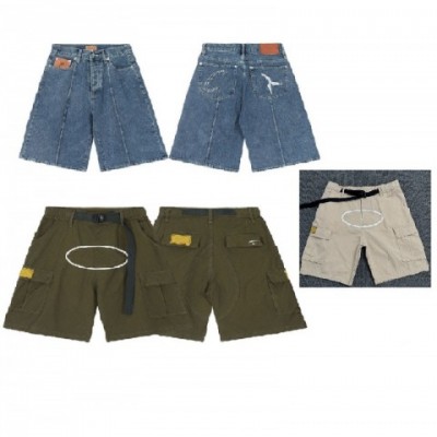 Designer Men's Classic Cargo Shorts - Denim Pants for Summer Street Wear