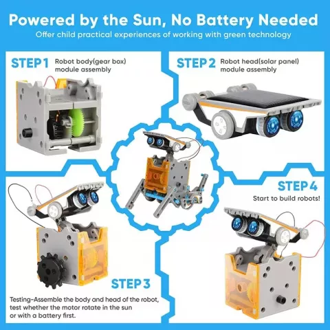 Solar Science Robot Kits 12-in-1 STEM Toy for Boys and Girls
