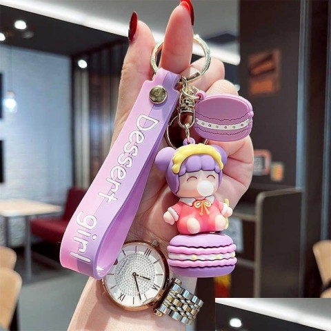 Cute Cartoon Keychains & Lanyards - Soft Leather Bag Key Ring Accessories by F Dhexw
