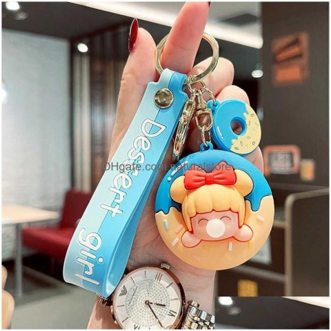 Cute Cartoon Keychains & Lanyards - Soft Leather Bag Key Ring Accessories by F Dhexw