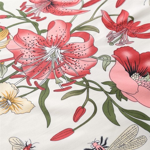 Luxury Twill Silk Scarf for Women - Large Floral Print Hijab