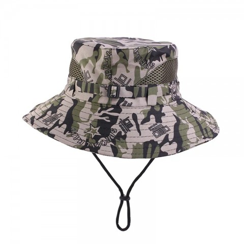 Camouflage Beret Bucket Hats for Kids - Summer Outdoor Protection UPF 50