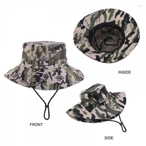 Camouflage Beret Bucket Hats for Kids - Summer Outdoor Protection UPF 50