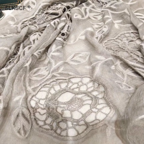 SLKSCF Men's Embroidered Silk Shawl, 180x110CM, Fashionable Wrap for Sports