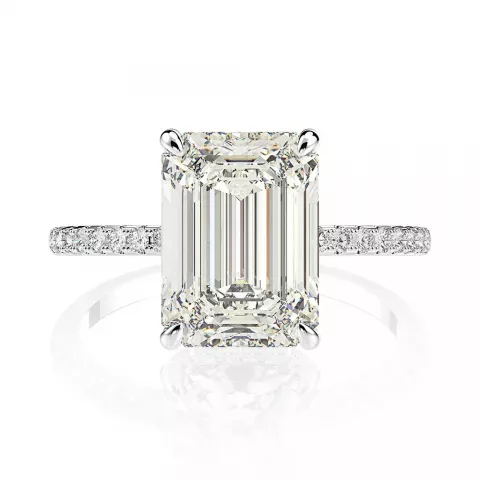 Luxury Women's 925 Sterling Silver Engagement Ring with 4Ct Square Radiant Cut Cubic Zirconia