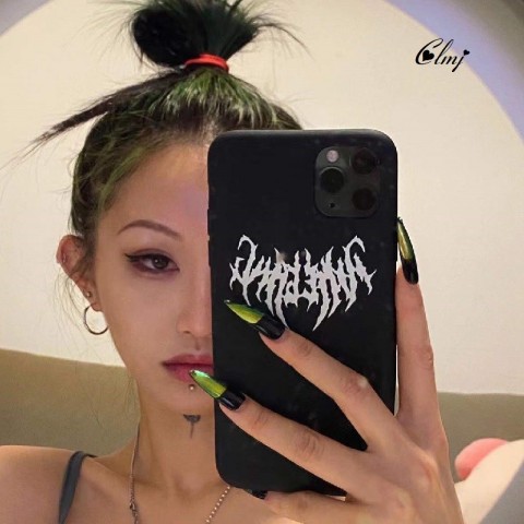 Clmj Bold Cyber Punk Flame Text Case for iPhone 11 13 7 8 Plus X XR 12 Unisex