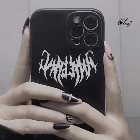 Clmj Bold Cyber Punk Flame Text Case for iPhone 11 13 7 8 Plus X XR 12 Unisex