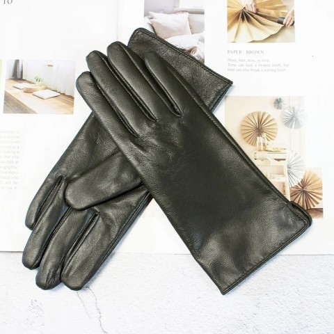 Wool Lined Women's Sheepskin Leather Gloves for Fall Winter Car and Motorcycle Riding