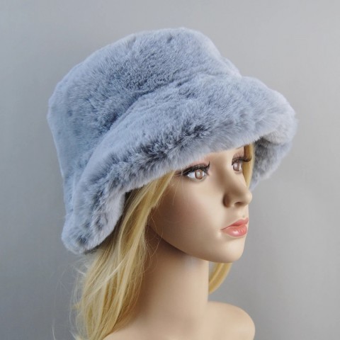 Rabbit Fur Winter Hat 2024 - Soft Solid Style for Women with Cotton Lining