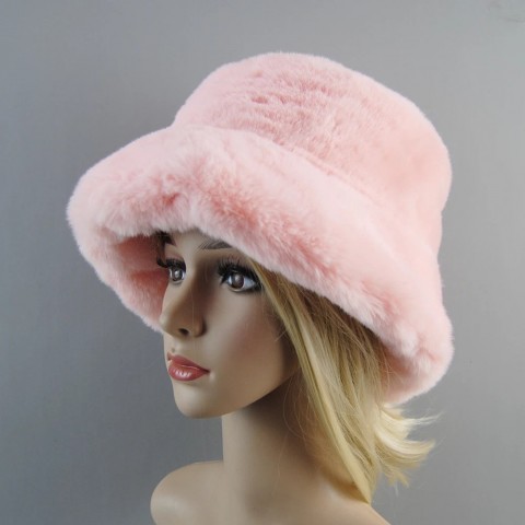 Rabbit Fur Winter Hat 2024 - Soft Solid Style for Women with Cotton Lining