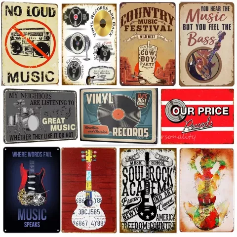 Cinema Vinyl Records Decorative Tin Sign for Men and Women - 8x12 Inch Wall Mounted