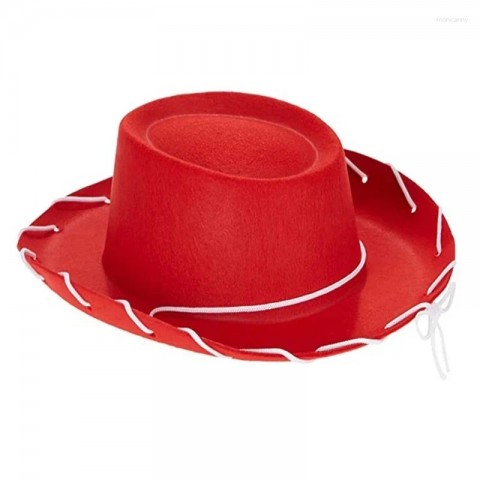 Children's Adjustable Woody Beret Hat - Brown & Red Felt