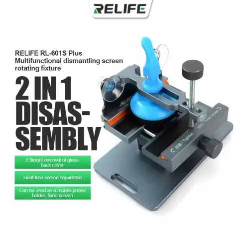 RELIFE RL-601S Plus Ergonomic 360° Rotating LCD Screen Separator for Smartphone Rear Glass Removal